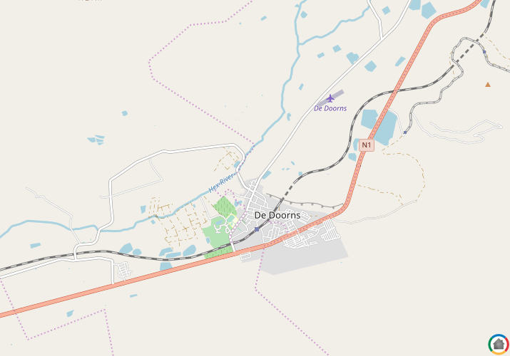 Map location of De Doorns